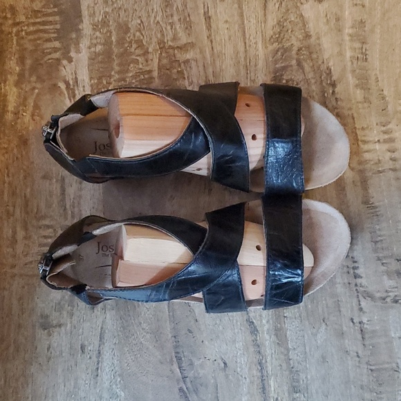 Josef Seibel Meike Leather Kork Wedge Sandals 37 - Picture 2 of 8